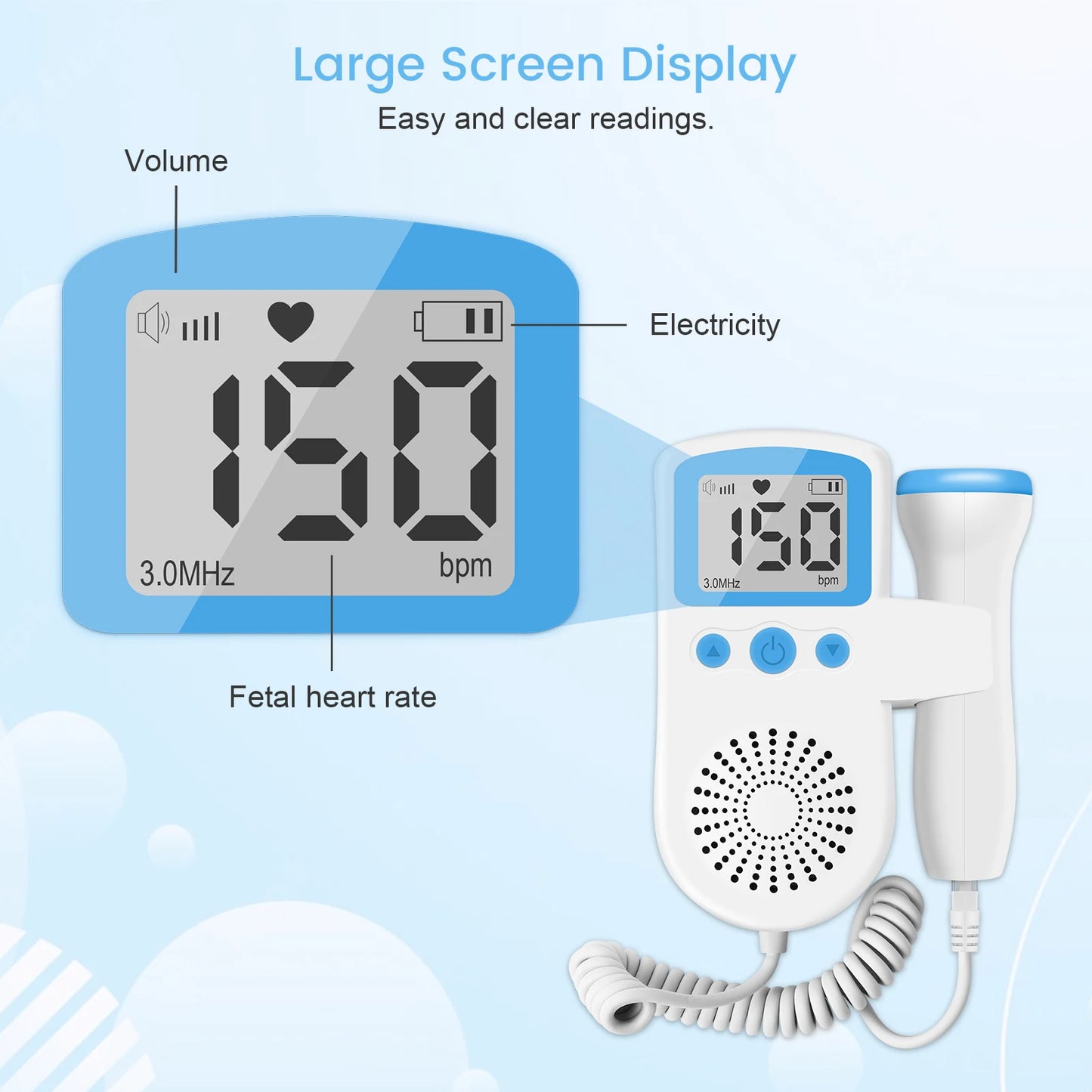 Fetal Doppler 3MHz – Baby Heartbeat Monitor